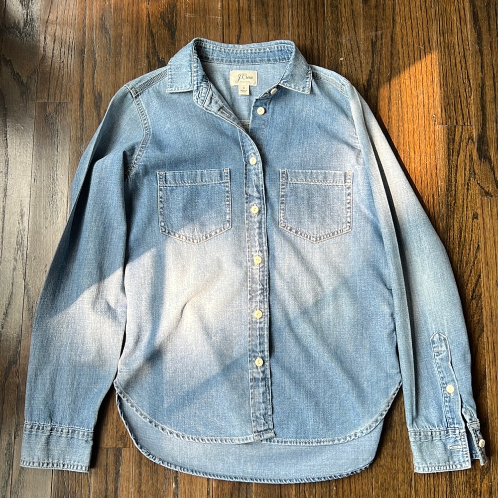 J. Crew Trademark Denim Shirt Sz 0